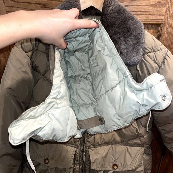 Alaska Sleeping Bag Co Goose Down Quilted Coat Vintage Fur Insulated Men's L - Picture 5 of 11